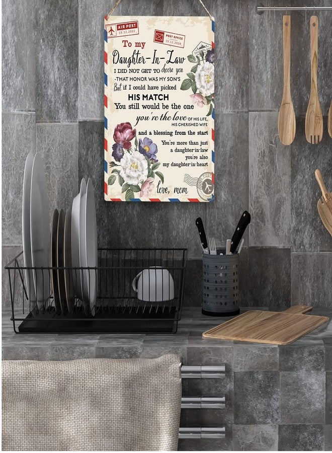 YCYD Decorative Signage, 8 x 10 Inches Wooden Hanging Sign for Daughter in Law - Gifts for Birthdays, Wedding, Anniversary, Wall Art - Image 4